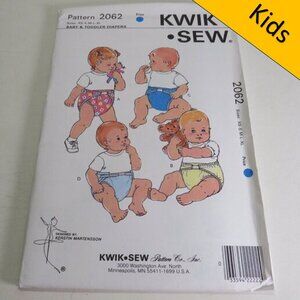 Kwik Sew 2062 Clothing Pattern Fabric Diapers XS - XL unopened UNCUT